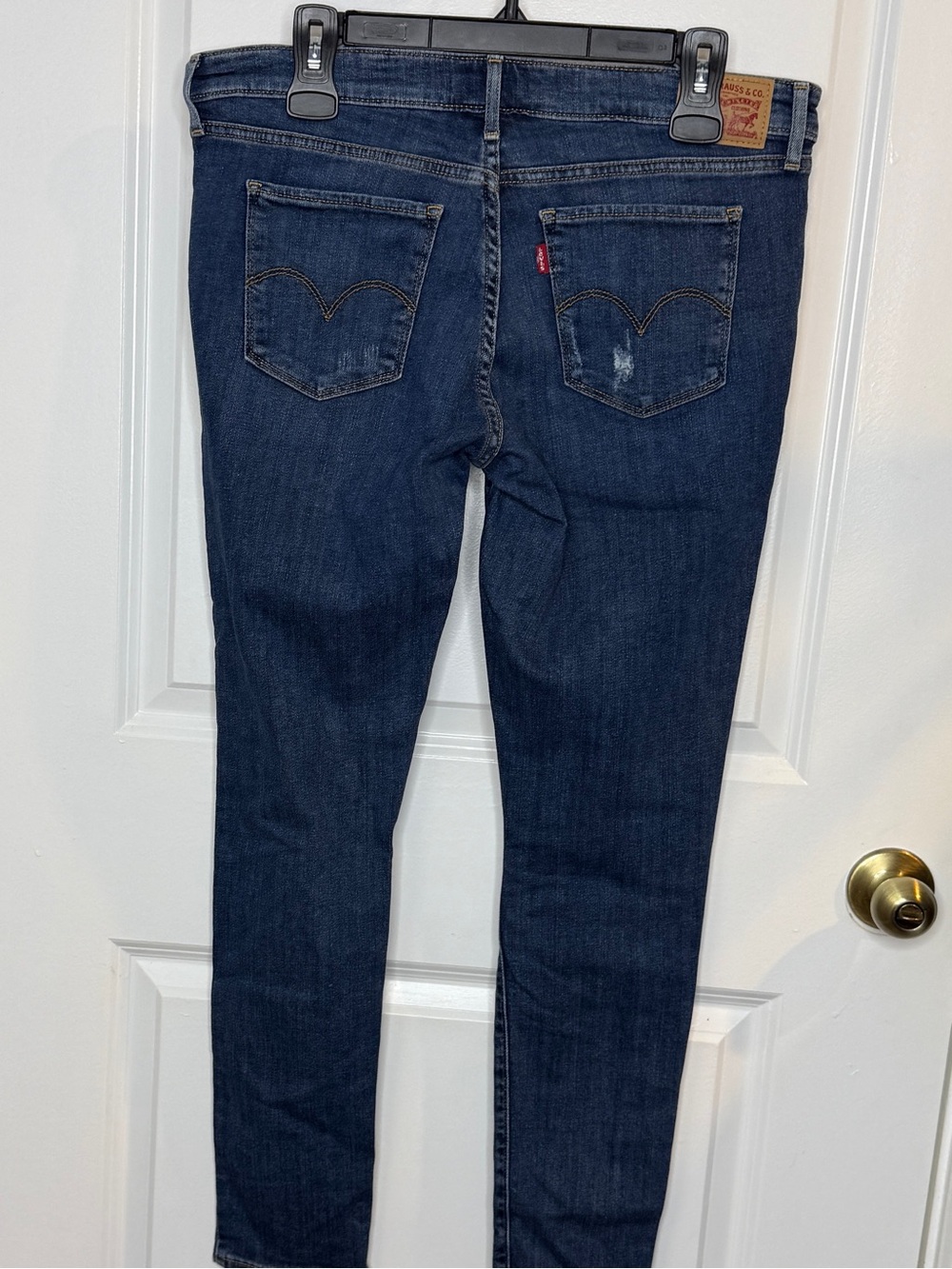 Levi’s 711 Skinny Dark Blue Distressed Women's Jeans - Picture 3 of 7